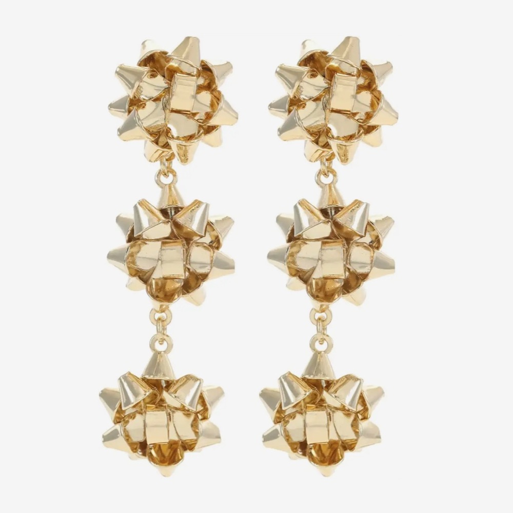 NWT Front Row Bow Drop Earrings